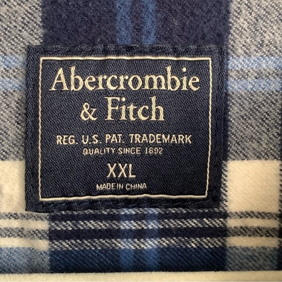 Men Abercrombie & Fitch XXL Plaid Button Long Sleeve Shirt Rodeo Western Preppy - Picture 7 of 11